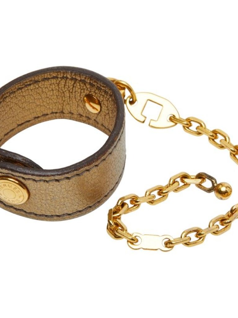 Hermes Nomad Glove Holder Gold Leather Plated